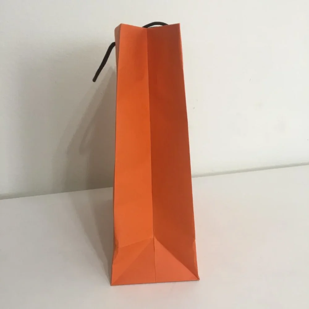 Hermes Authentic Paper Shopping Gift Bag 18.5 x 16.5 x 6.5 Rectangular Orange